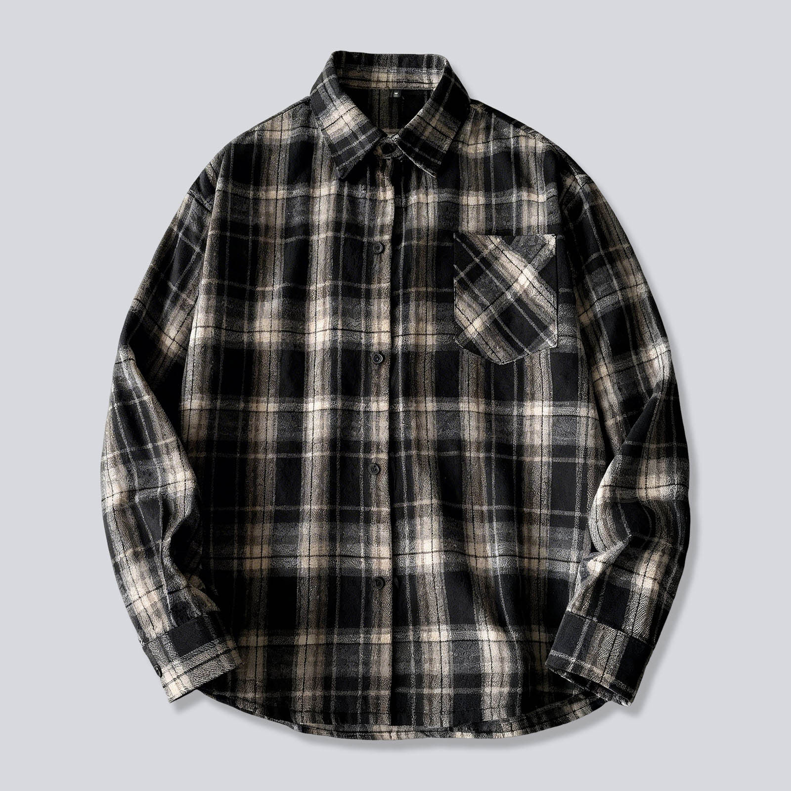 Men Plaid Shirt Vintage Button Down Lapel Long Sleeve Tops Spring Summer Loose Fit Breathable Vacation Beach Streetwear Outwear