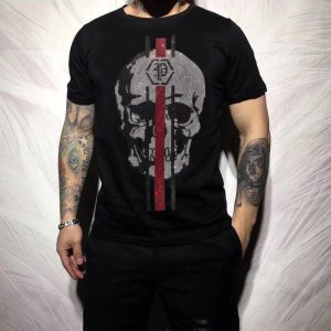 Men Short Sleeve Streetwear Men PLEIN ALI Homme Diamond  Summer Slim Fit T-Shirts High Quality Outfits