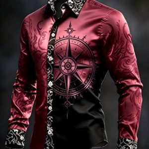 Men’s Satin Printed Shirt, New Pattern, lightweight and Luxurious Casual Business Shirt