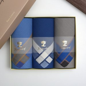 43cm Men’s 100% Cotton Handkerchief, Soft Absorbent Thin Vintage Square Hankies for Sports & Daily Sweat Wiping