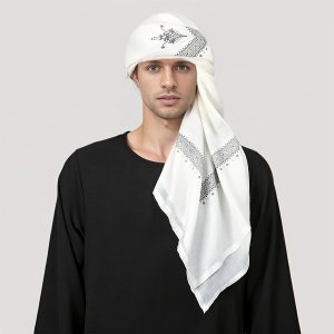 Ethnic Retro Patterned Men’s Headscarf, Casual Bandana, Daily Wear Style Decorative Scarf