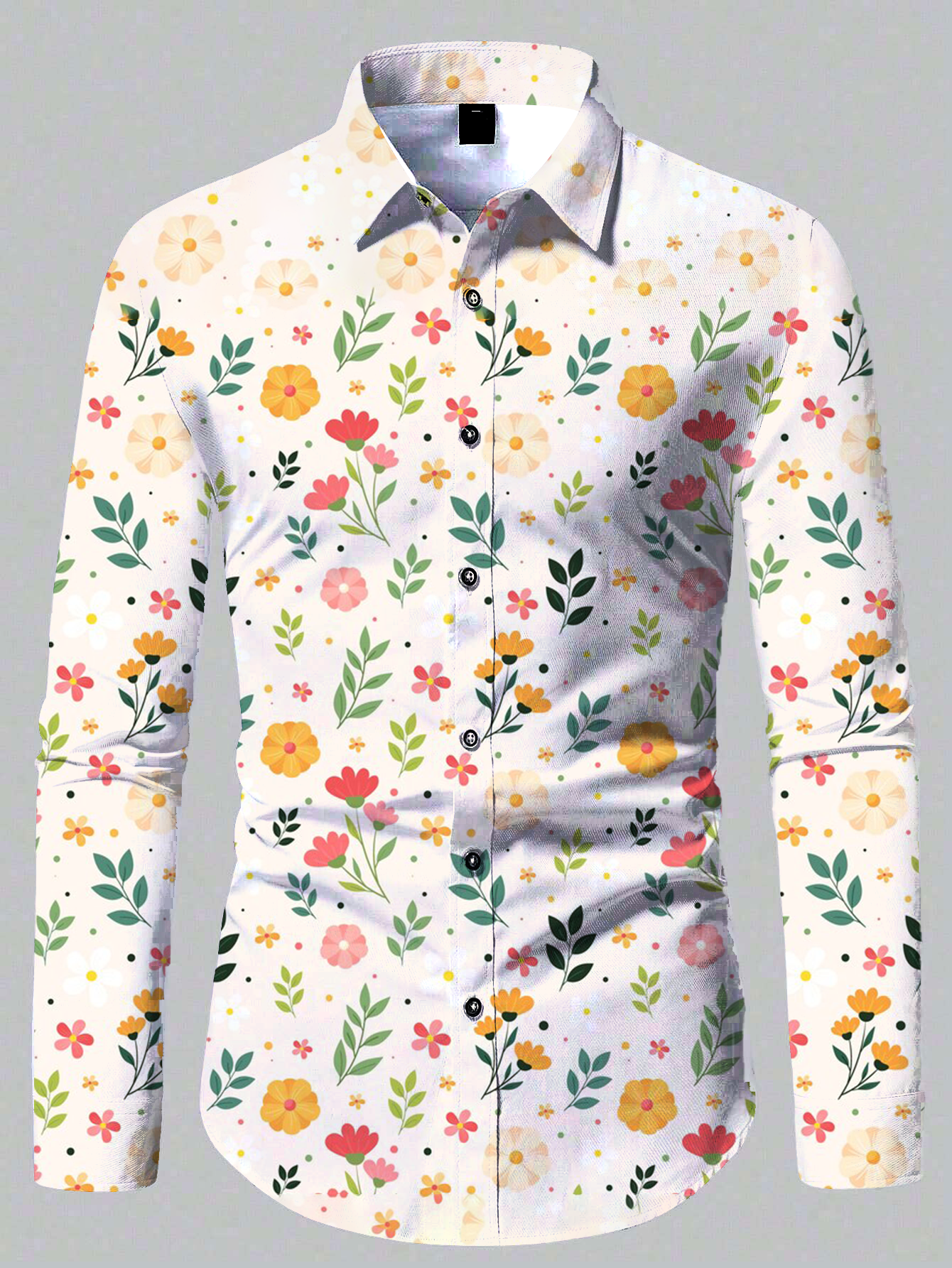 Comfortable 2027 New 3d Printed Floral Pattern Shirt Beach Sun Casual Slim Fit Fashion Mens Shirt Fashion Long Sleeve Shirt