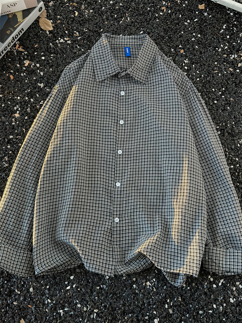 Vintage Plaid Long Sleeve Shirt Men's Casual Outerwear Button up Loose Fit Youthful Style Spring Autumn Wear Outer Layer