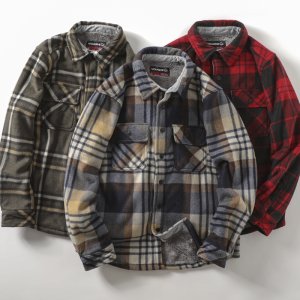 Thickened Fleece Casual Warm Plaid Shirt Loose Coat Outerwear Polyester Fiber Long Sleeve Turn-down Collar Open Cardigan for …