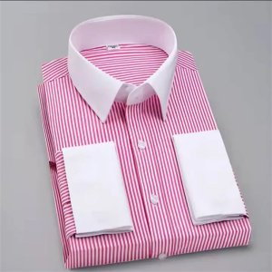 Men’s Casual Solid Color Shirt Plaid Stripes Soft and Comfortable New Button Lapel Shirt