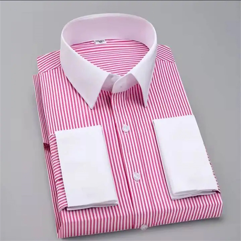 Men's Casual Solid Color Shirt Plaid Stripes Soft and Comfortable New Button Lapel Shirt