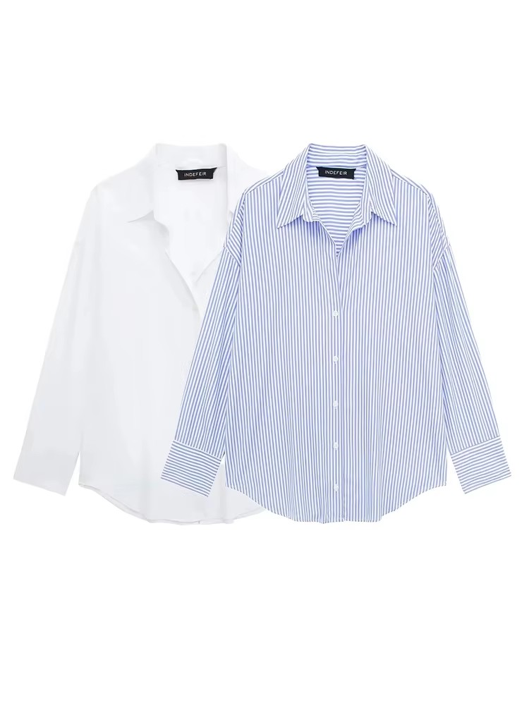 HH Summer Women's Elegant Long Sleeve Lapel Blouses Casual V-neck Single Breasted Loose Shirt Office Lady Commuter Tops