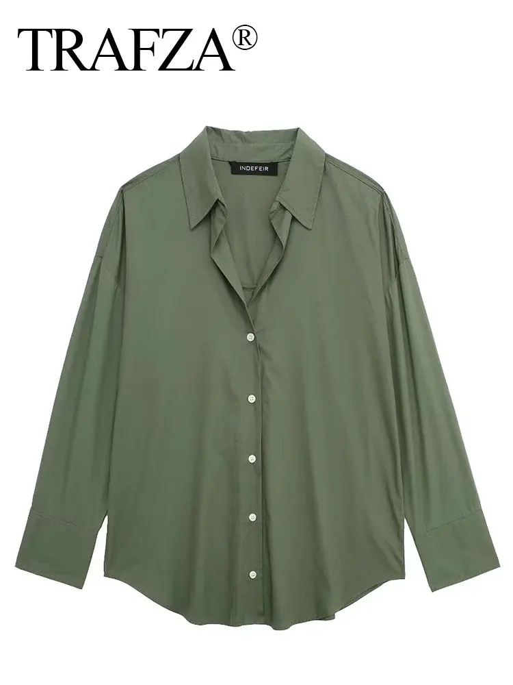 HH Summer Women's Elegant Long Sleeve Lapel Blouses Casual V-neck Single Breasted Loose Shirt Office Lady Commuter Tops