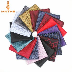 Men’s Pocket Square Paisley Pattern Handkerchief Fashion Hanky For Men Business Suits Hankies Vintage Towel Accessories Navy
