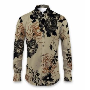 2024 Fashion 3D Printed Flower Pattern Men’s Shirt Casual Retro Harajuku Long Sleeve Top Simple Design Loose Long Sleeve Shirt